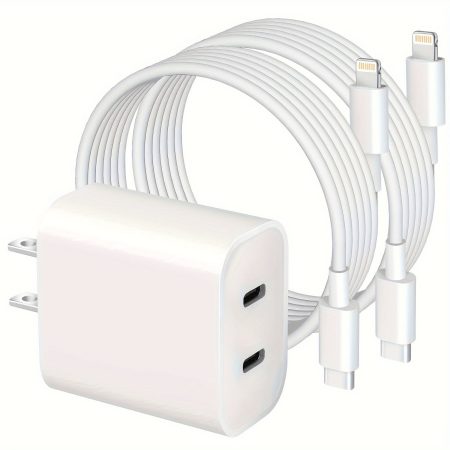 Compatible With iPhone Super Fast Charger, Dual Port USB C Charger, Fast Charging Block, 2Pack USB C to Lightning Cable For iPhone 14/13/12/11, ProMax/XR/SE/8 Plus