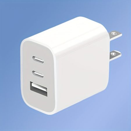 3-Port USB C Charger Block, Type C Wall Adapter Cube Suitable for iPhone 13/14/15/16/16 Pro/Pro Max/Plus, XS/XR/X, Watch Series 8/7 Cube, White