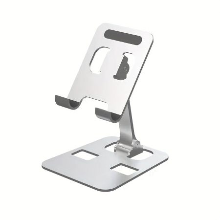 Adjustable Aluminum Tablet Stand for iPad Air, Pro, Mini & Mobile Phones - Portable, Foldable, Hands-Free Holder with Secure Adhesive Mount, 4-12.9 Inch Compatibility, Lightweight & Durable Design, Tablet Holder Stand